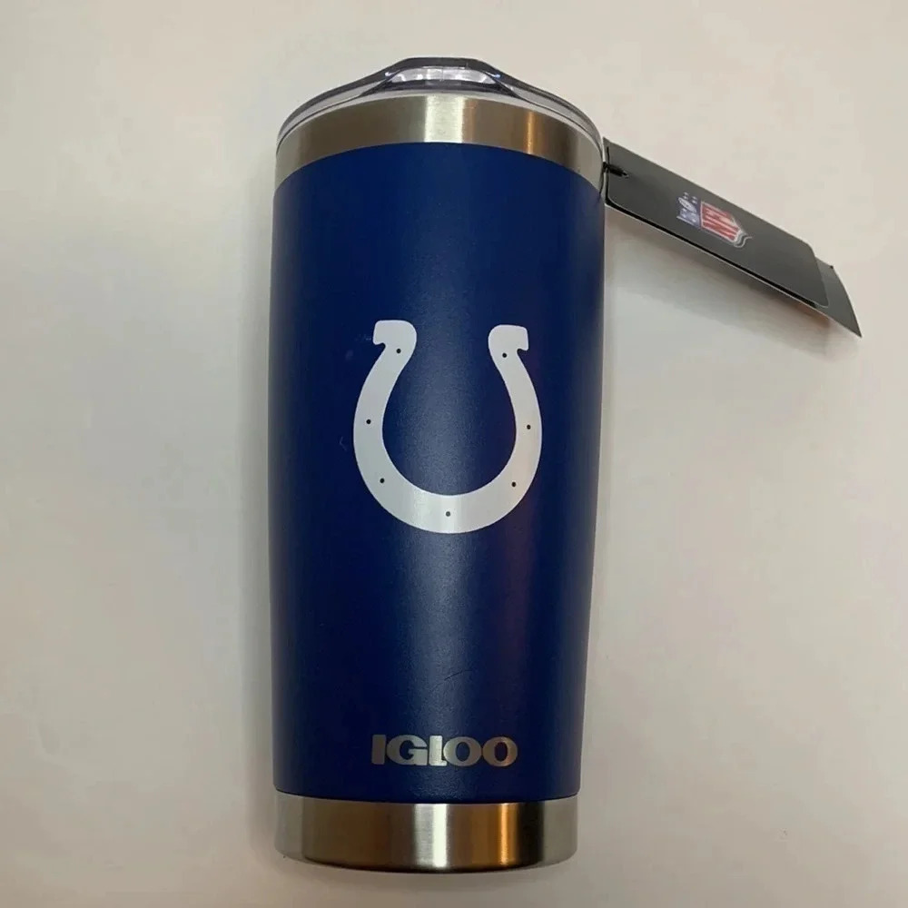 Indianapolis Colts Tumbler Cup 20 Oz Stainless Steel Igloo x NFL NWT - Picture 3 of 9
